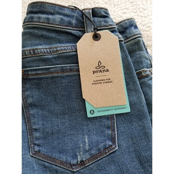 PRANA Women's Sienna Hiking Jeans True Blue Stretch Denim Size 12 Reg - Picture 5 of 11